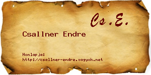 Csallner Endre névjegykártya